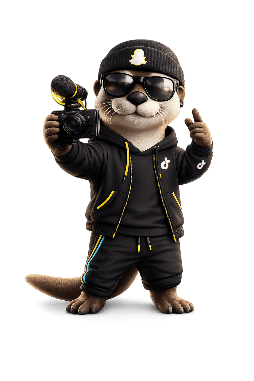 Digital Otters mascot dressed as a short-form creator