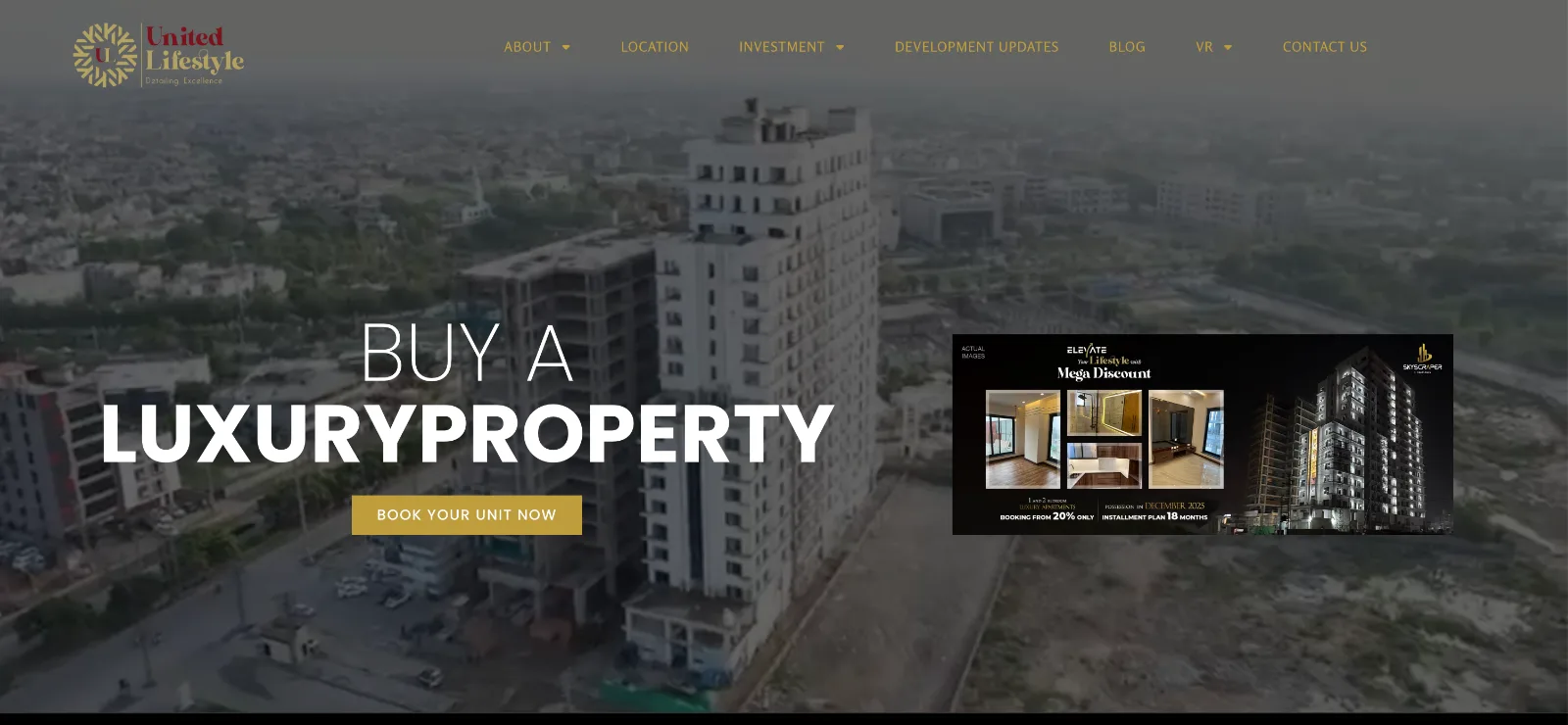 The United Lifestyle brand introduction section, positioning it within the United Group