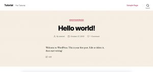 Hello World WordPress Theme Preview